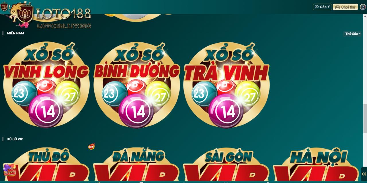 Giao diện sảnh cược Xổ số miền Nam Loto188