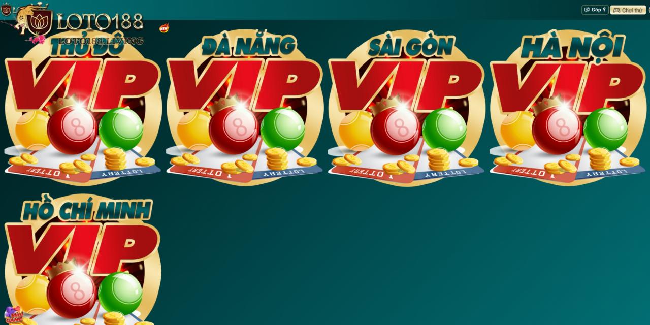 Tổng quan về sảnh Xổ số Vip Loto188